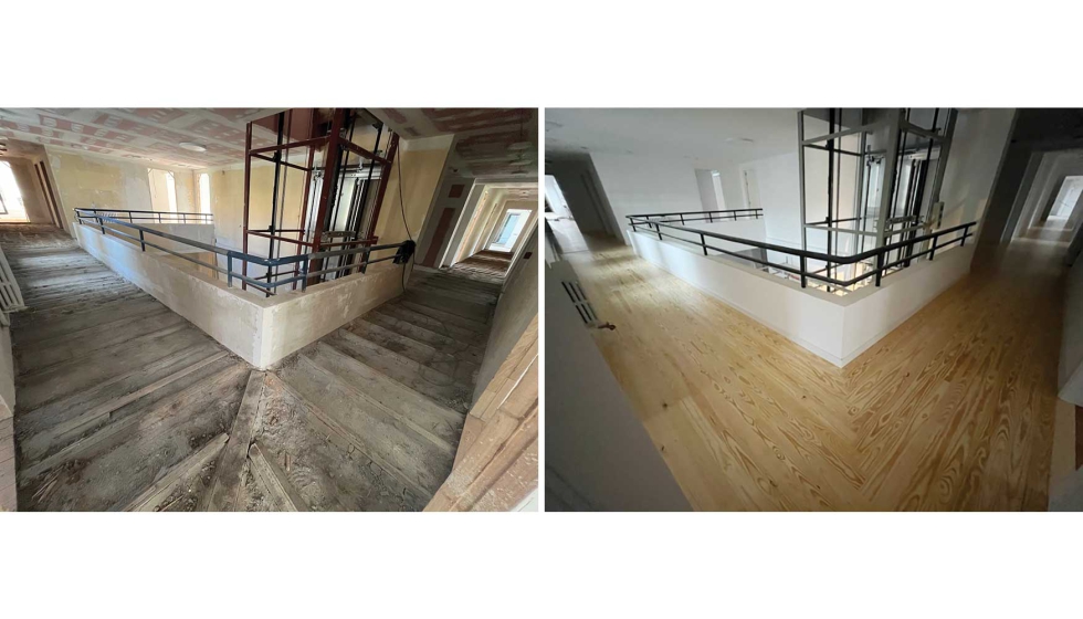 Las nuevas rampas comparten material y acabado con el resto de pasillos