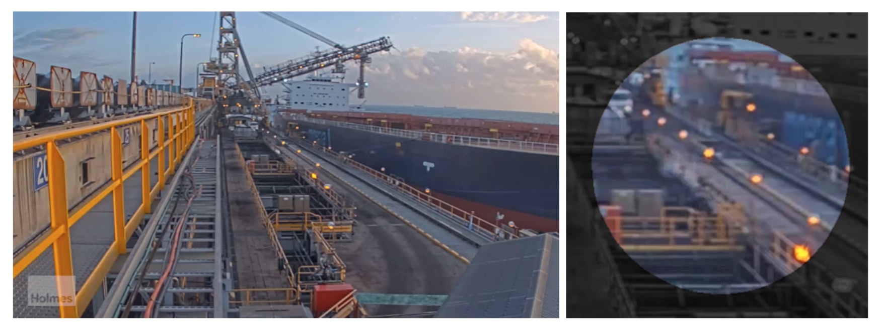 Fig. 1. Zona de impacto de la l�nea de amarre cortada, cruzando el pasillo a velocidades de hasta 1.000 km/h