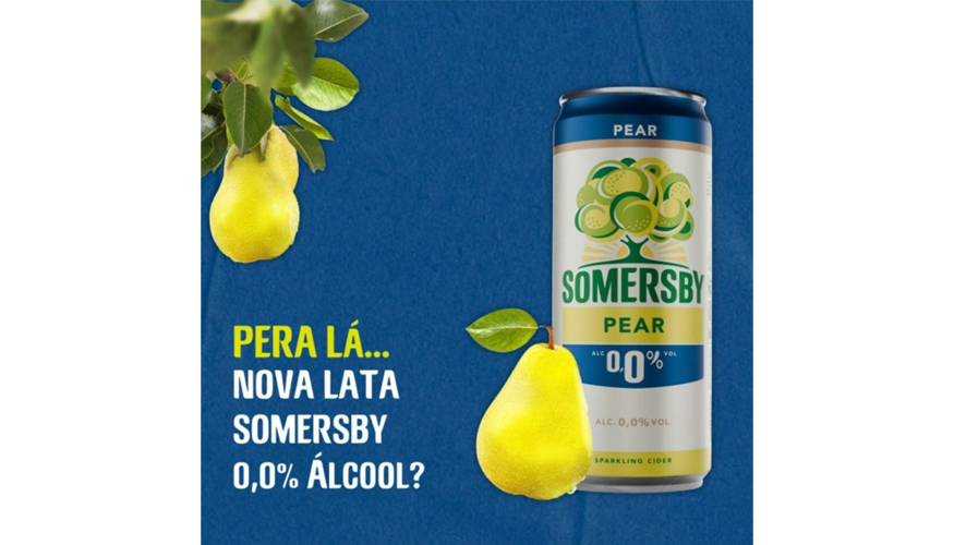 Somersby Pear 0.0% em formato de lata (Cr�ditos Imagem: Super Bock Group)