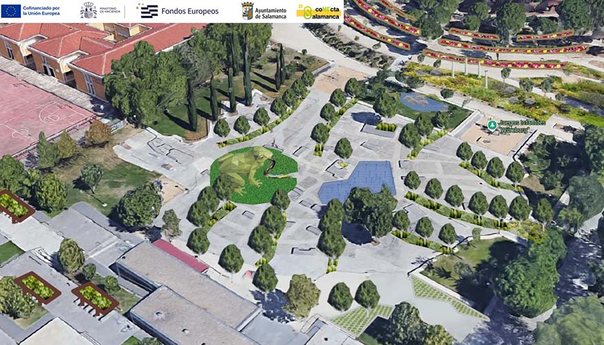 El proyecto se completa con la instalaci�n de ocho nuevas p�rgolas verdes que cubrir�n las zonas de bancos de hormig�n situadas detr�s del bar...