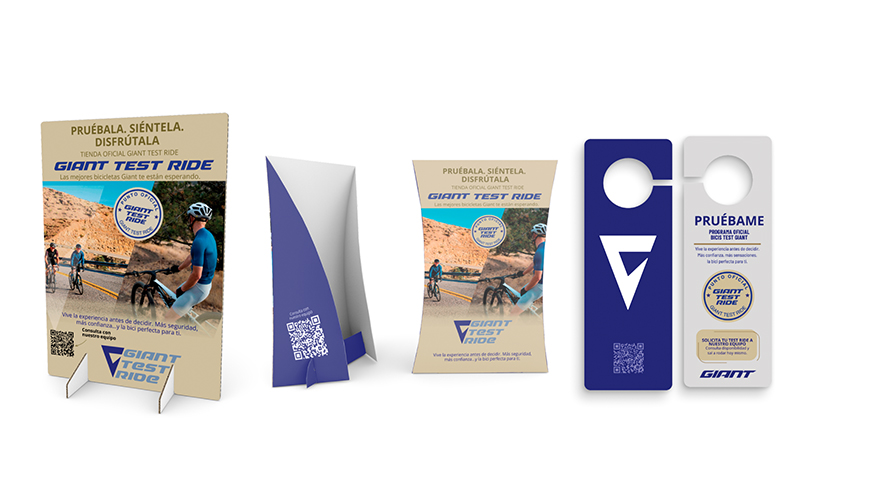 Display y marcas para las bicis disponibles de test en las tiendas