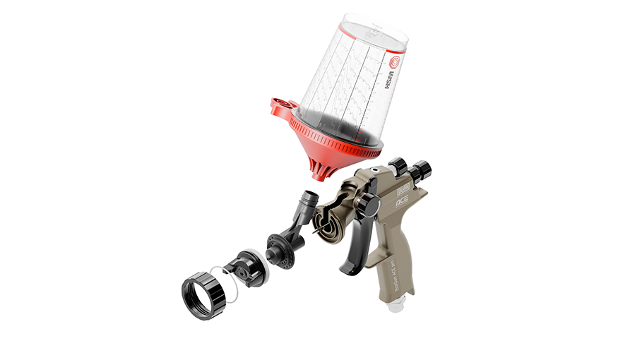 La nueva pistola pulverizadora de baja presi�n est� dise�ada para cambios de color r�pidos y un manejo m�s ergon�mico