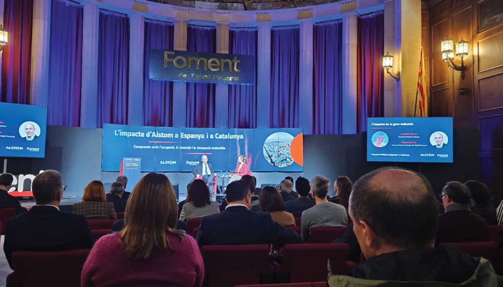 El presidente de Alstrom Espa�a, Leopoldo Maestu y la vicepresidenta de Foment del Treball...