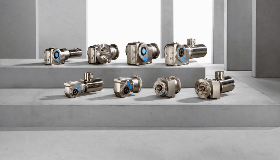 Motorredutores, em a�o inoxid�vel, (s�ries RES�, KES� e WES�) com adaptadores AMS, AQS, AESMS, e AESQS