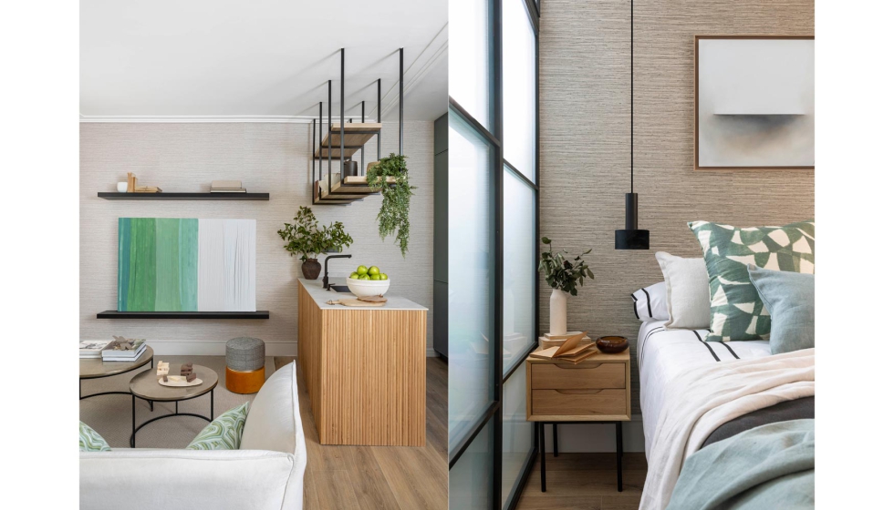 Los revestimientos vin�licos de pared de la firma Arte aportan textura y durabilidad sin sobrecargar el espacio