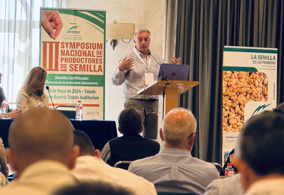 Valent�n L�pez (RAGT) durante su intervenci�n en el III Symposium celebrado en 2024 en Toledo