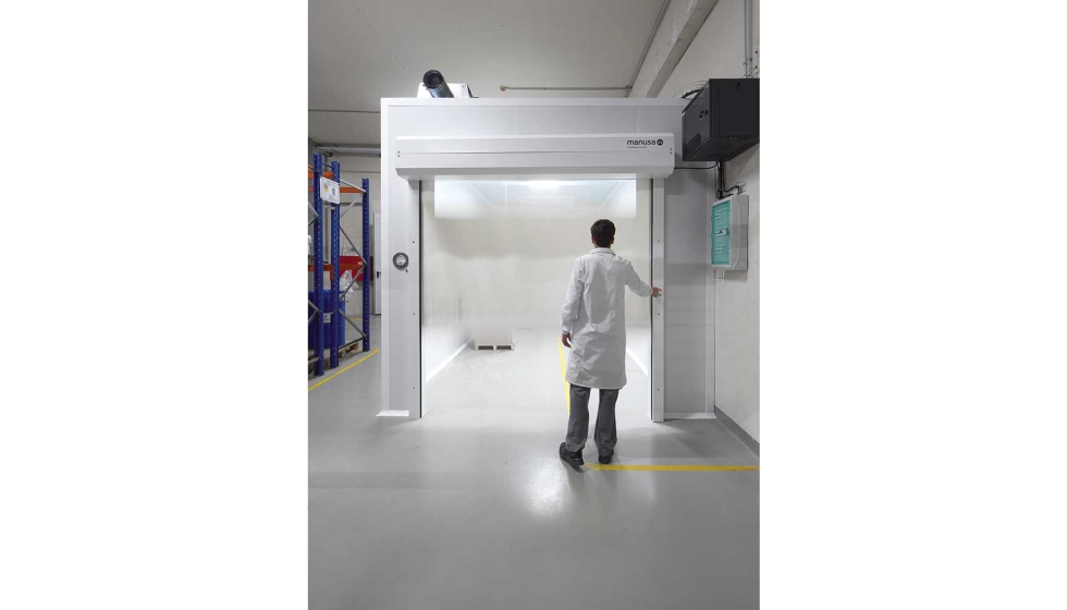 La nueva puerta r�pida de Manusa para laboratorios y salas blancas dispone de certificaci�n de Clase 5 de permeabilidad al aire...