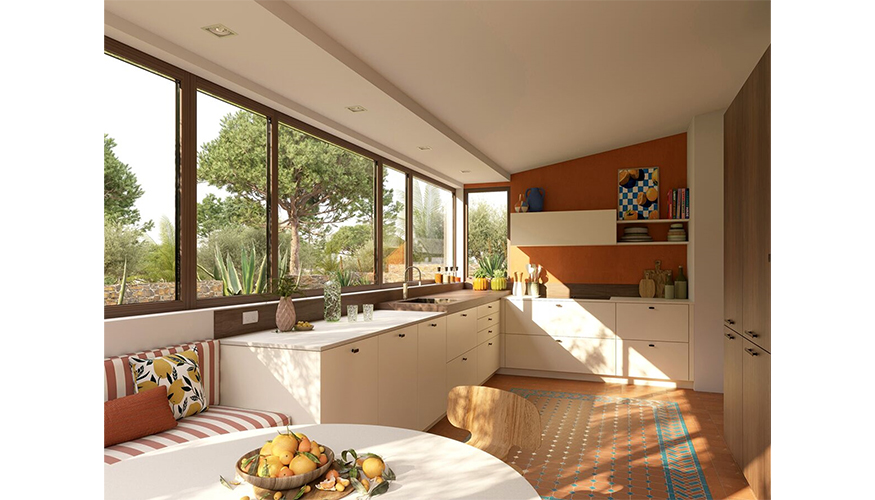 El dise�o de la cocina Lourmarin apuesta por la armon�a de las proporciones, combinando frentes en beige Magnolia, claros y serenos...