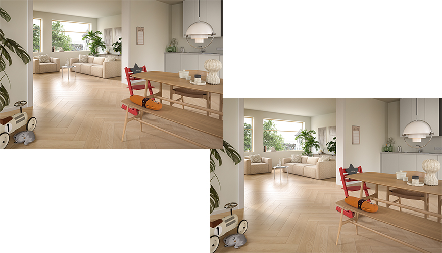 La colecci�n Egger Pro incluye una tabla Kingsize (1292 � 327 cm), con textura que simula madera natural