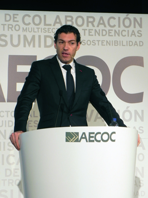 Juan Ramn Garca, presidente de Blu:sens, durante su discurso en el Congreso Aecoc