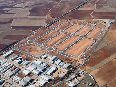 Vista area de Pozo Hondo Ampliacin, en Campo de Criptana (Ciudad Real)