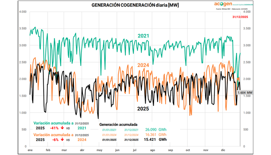 En apenas un lustro, Espa�a ha pasado de generar el 12% de su electricidad con cogeneraci�n a solo un 6%