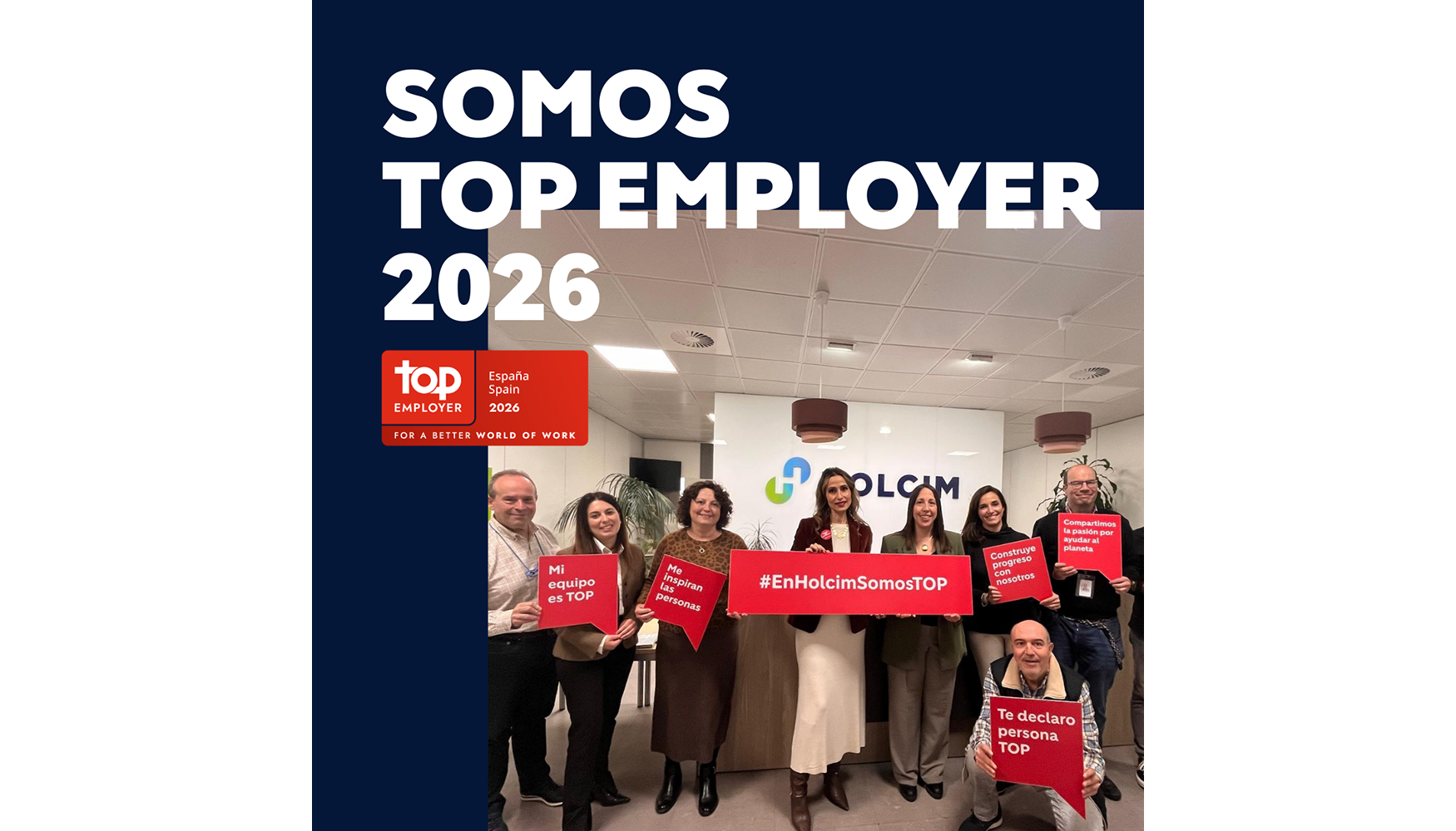 Holcim ha sido reconocida por cuarto a�o consecutivo como empresa 'Top Employer'