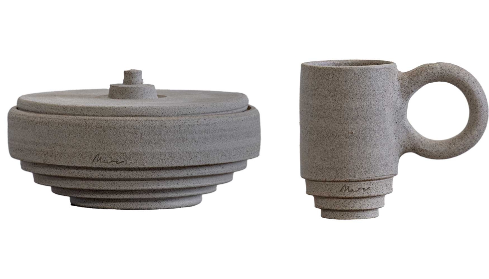 A la izquierda la taza Mar; y a la derecha los bowls Kheper