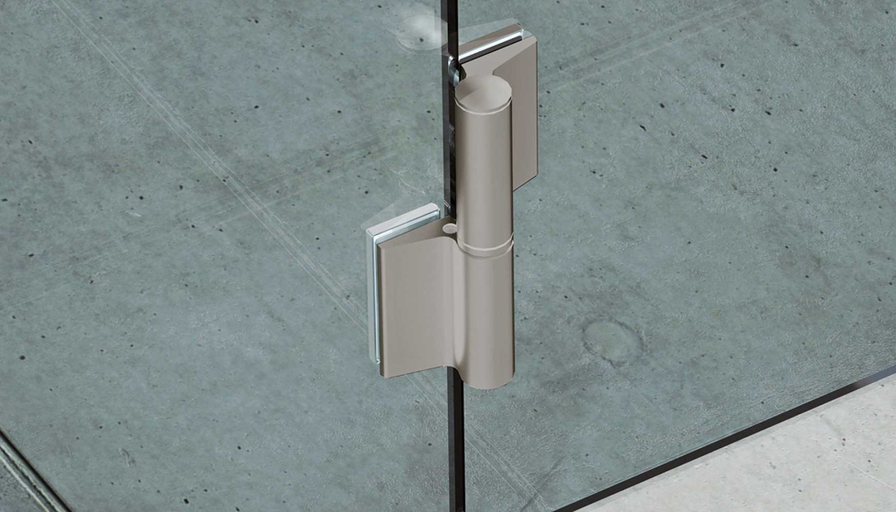 EVO, el sistema de bisagras de eje exterior para puertas de vidrio