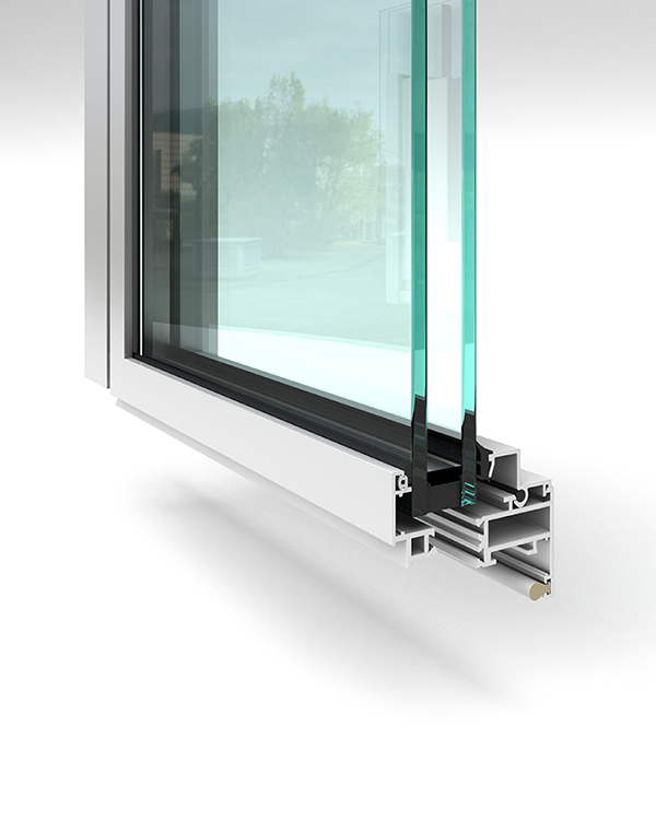 Amostra em sec��o de janela com veda��o Q-Lon da Schlegel