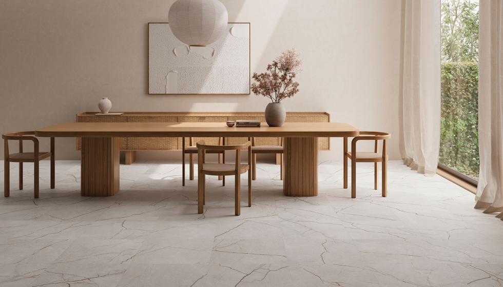 Acabados pulidos como Raffaello o Nesta aportan un brillo contenido, reflejando una elegancia discreta que se percibe en la atm�sfera del espacio...