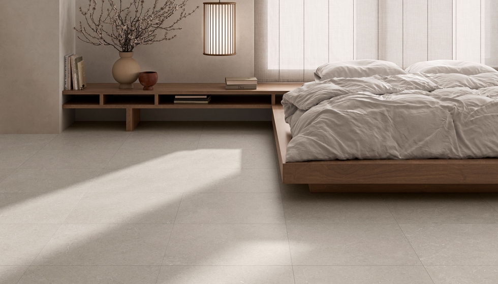 El material Bergstein refleja esta mineralidad, con tonalidades Light, Pearl, Ivory, Grey y Dark, que generan un paisaje homog�neo y s�lido...