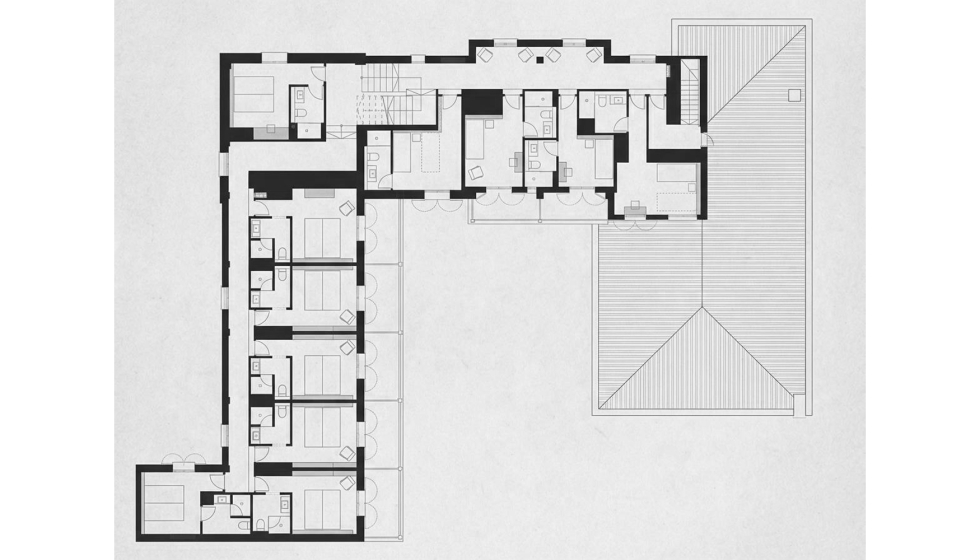 El proyecto configura un espacio orientado al descanso y a la pausa...