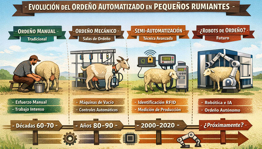 Figura 1. Evoluci�n de los sistemas de orde�o en peque�os rumiantes
