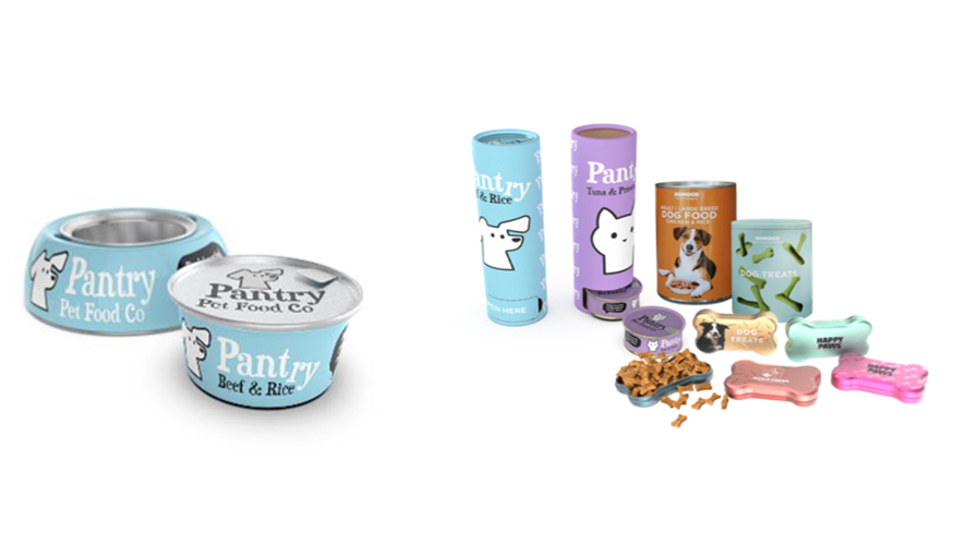 Nomad Pet Food Bowls (izquierda); paquetes de comidas combinadas (derecha)