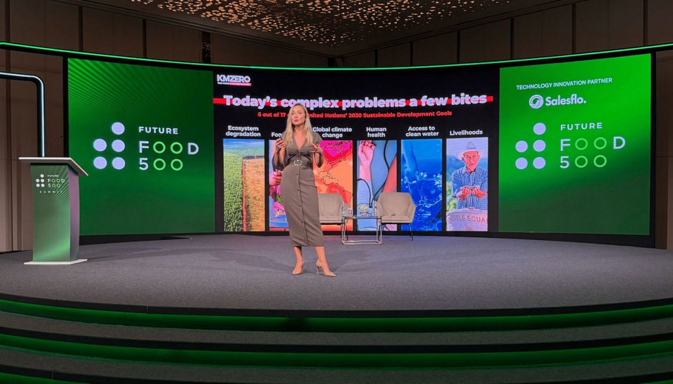 Beatriz Jacoste, CEO de KM ZERO Food Innovation Hub, en la presentaci�n de Fooduristic 2026 en Gulfood