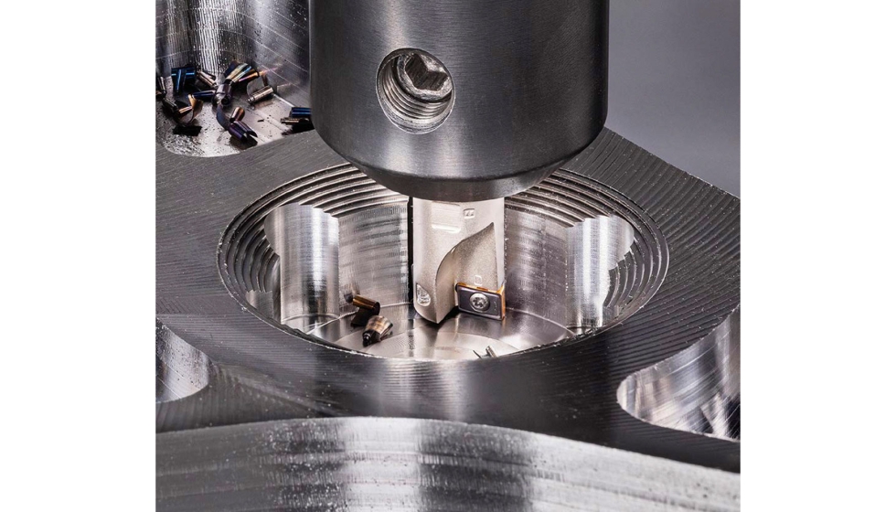 El dise�o del filo con bisel positivo de la Quick-D-Mill garantiza un mecanizado estable...