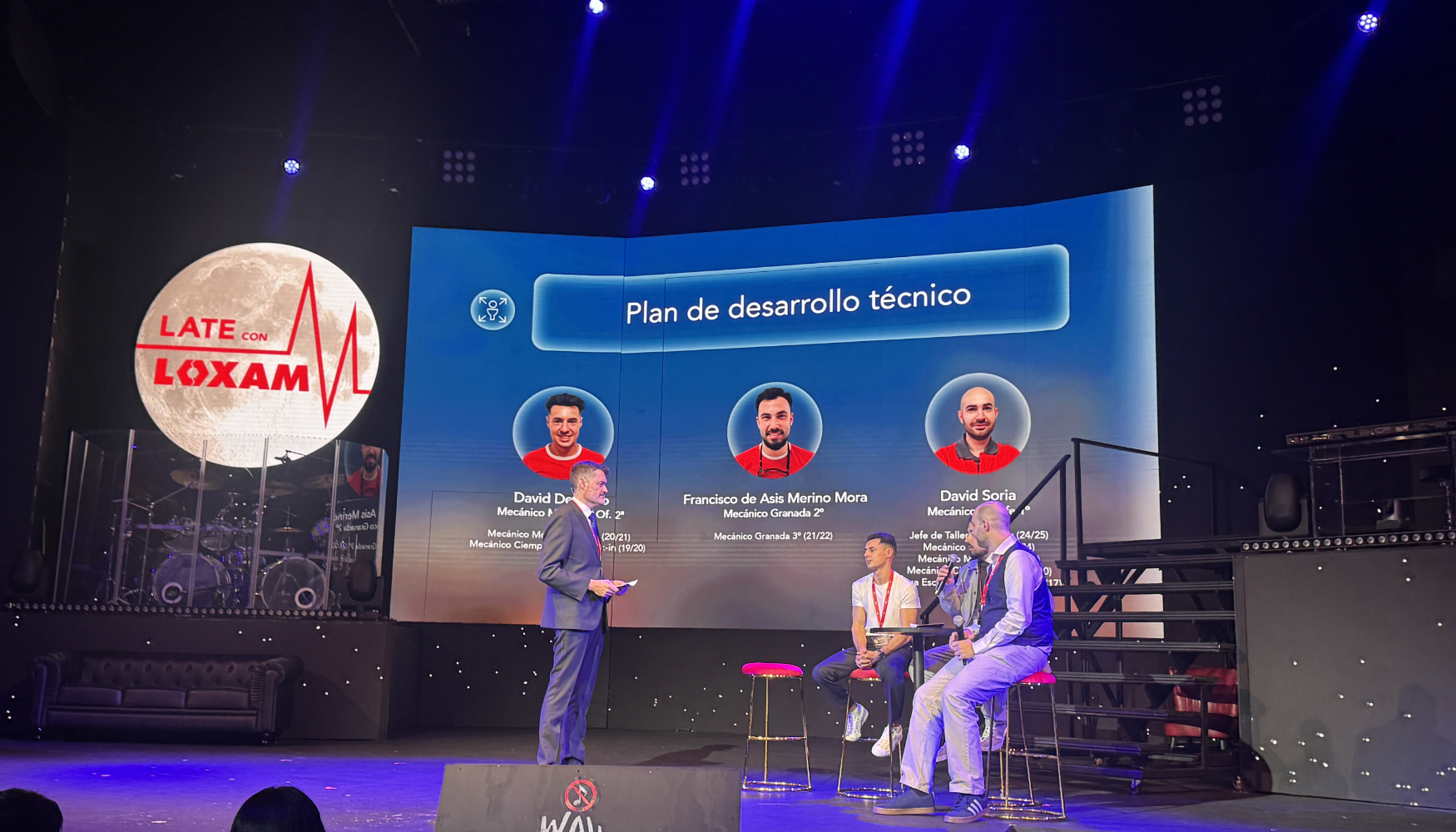 Mesa redonda sobre el plan de desarrollo t�cnico conformada por los mec�nicos David Delgado, Francisco de As�s y David Soria...