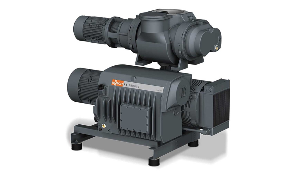 Fig: 4: Sistema est�ndar de Busch Vacuum Solutions con una bomba de vac�o de paletas rotativas R5 como bomba primaria y un booster de vac�o PANDA...