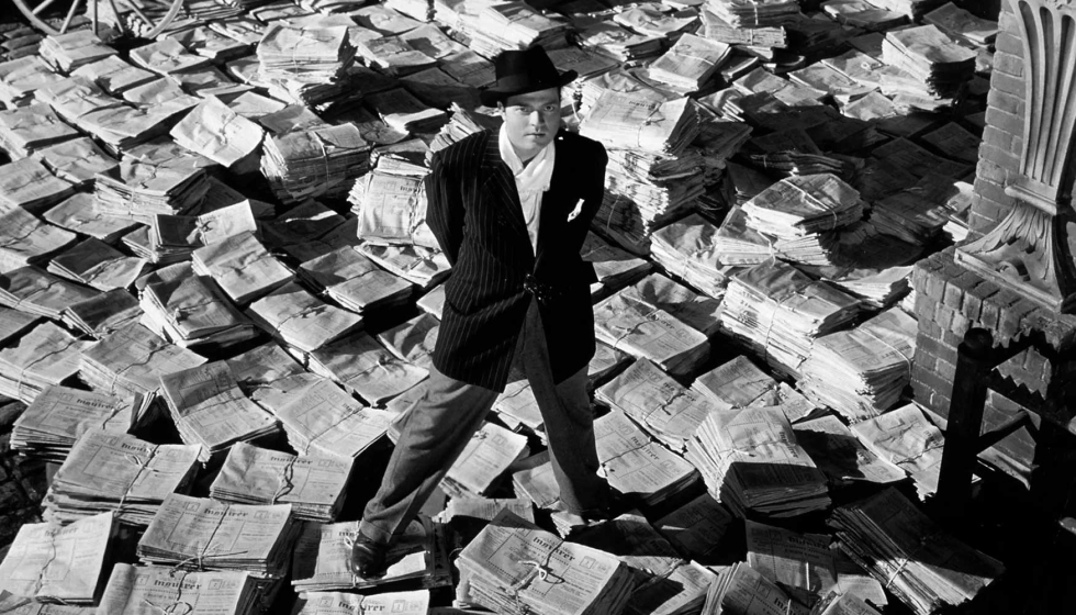 Fig. 2. Fotograma de �Ciudadano Kane�. Uso de luz y composici�n (Welles, 1941)