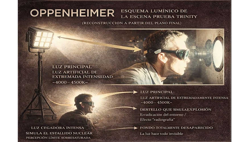 Fig. 11. Esquema lum�nico, escena Prueba �Trinity� (Nolan, 2023)