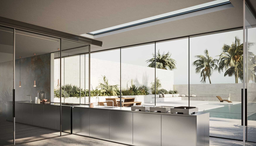 La colecci�n interpreta la continuidad entre interior y exterior, posicionando la cocina como el n�cleo del vivir en plein air de forma natural...