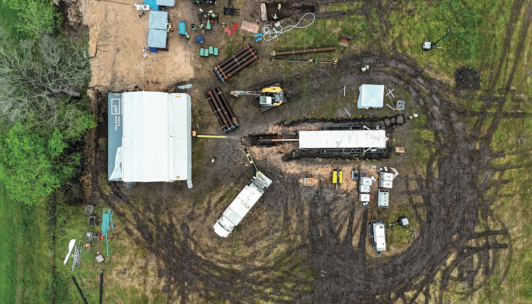 El emplazamiento de perforaci�n en Bastrop (Texas)...