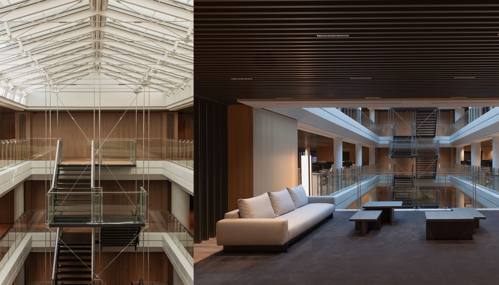 En la sede central la intervenci�n del estudio se centra en una reorganizaci�n completa del interior, con el objetivo de abrir los espacios...