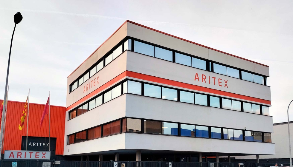 Fachada de las instalaciones de Grupo Aritex, en Badalona (Barcelona)