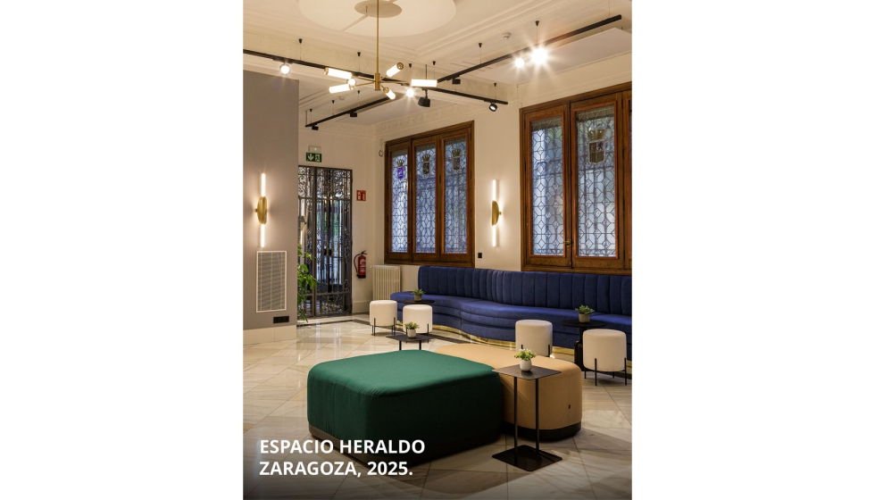 Imagen del hist�rico lobby del espacio Heraldo en Zaragoza. Actualmente, se est� ejecutando la reforma de la redacci�n