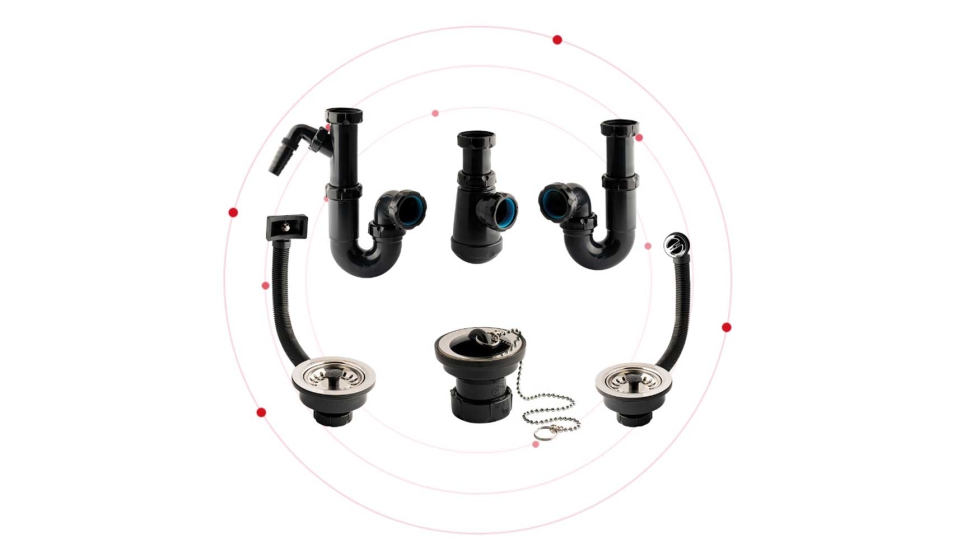 Jimten presentaba recientemente Eco Traps, una serie de sifones, v�lvulas y accesorios fabricados con pl�stico 100% reciclado (c�digo 5 PP)...