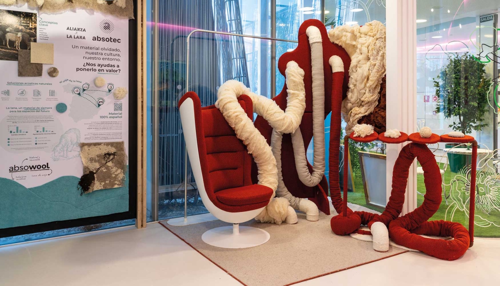 'Ra�ces', concebida como una intervenci�n espacial que vincula industria y paisaje a trav�s de la lana como eje conductor...