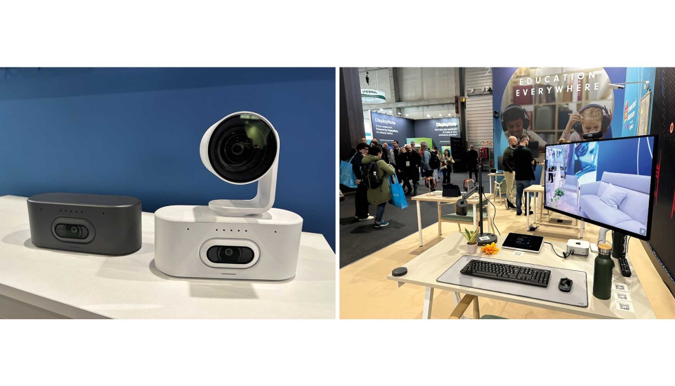 A la izquierda detalle de la combinaci�n de Rally y la incorporaci�n de AI Camera; y a la derecha el espacio de trabajo del profesor h�brido...