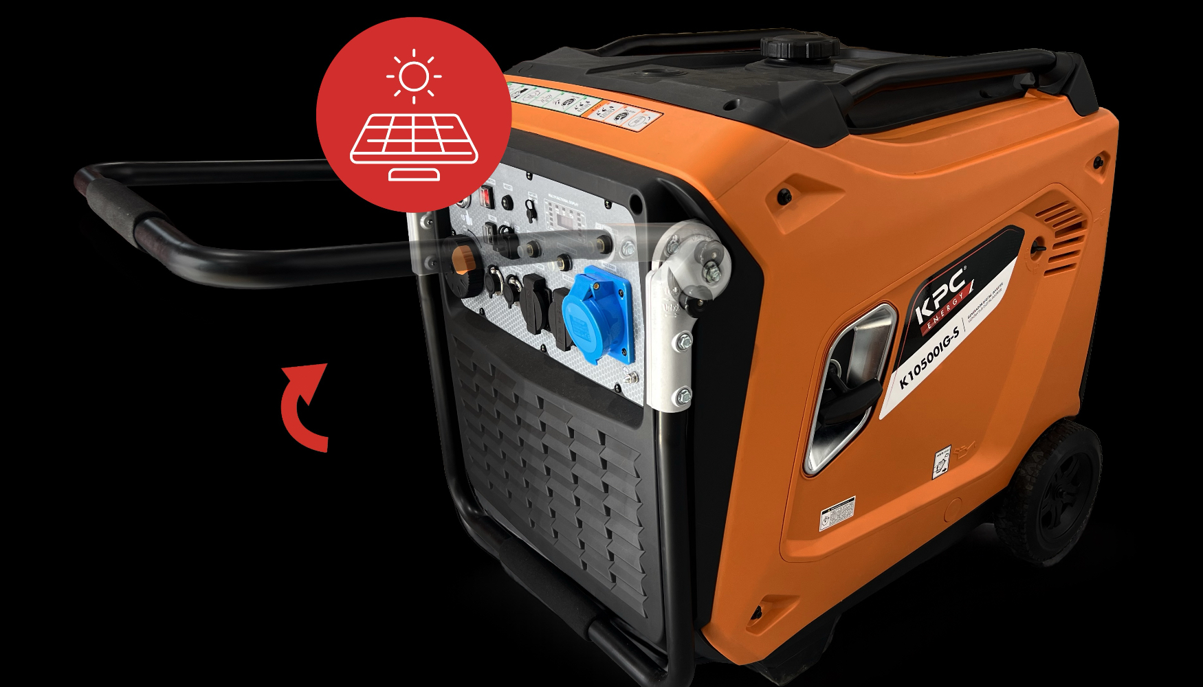 Generador con placa solar integrada