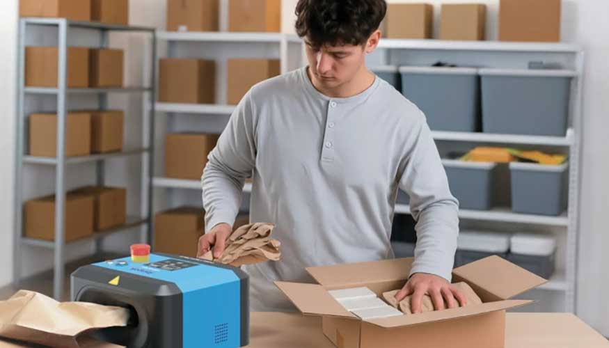 La m�quina FillPak Mini permite generar relleno de papel bajo demanda y optimizar el espacio en puestos de embalaje con alta rotaci�n de env�os...