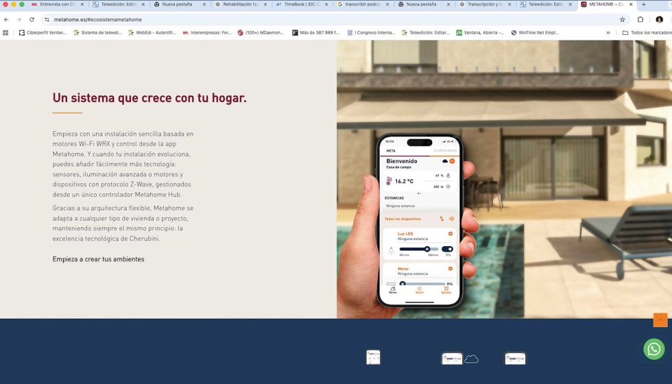El chatbot integrado en la p�gina web de Metahome, de Cherubini...