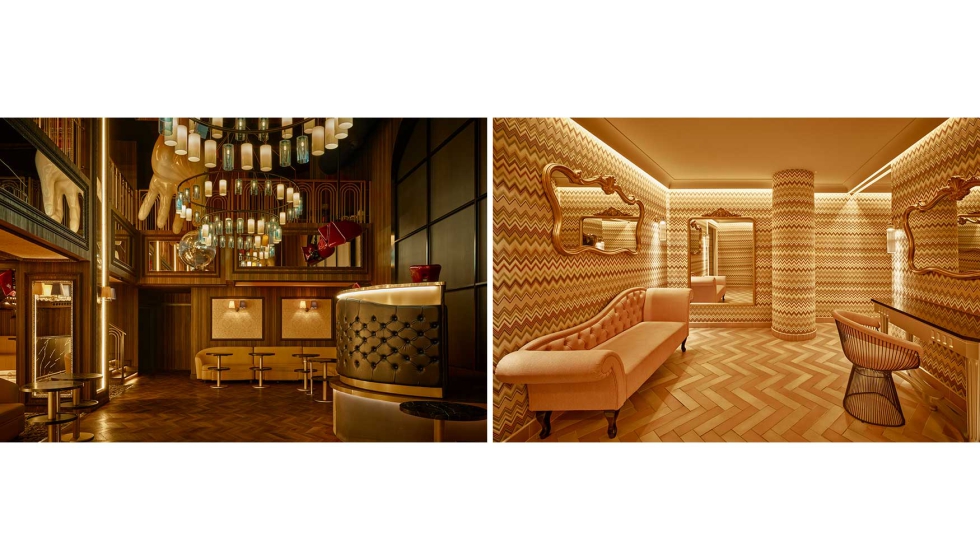 De izquierda a derecha: Sala principal que sit�a al DJ como elemento central...