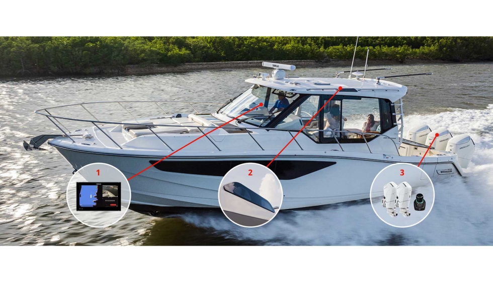 Simrad AutoCaptain est� conectado en la interface de las pantallas Simrad, con seis c�maras con percepci�n de profundidad integradas...