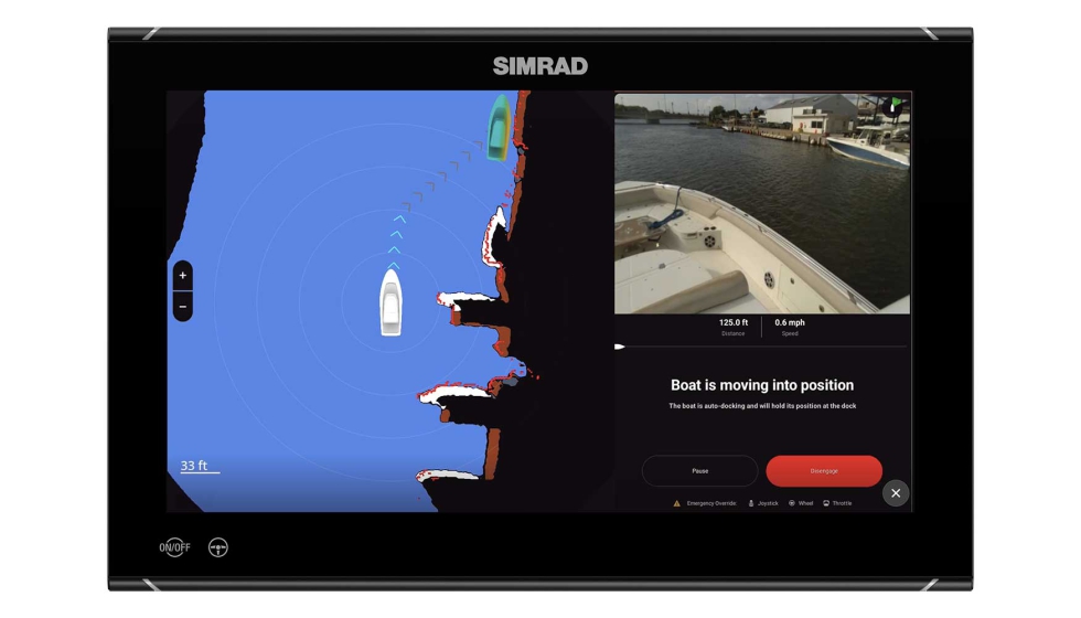 Su funcionamiento dentro de las pantallas Simrad crea una experiencia fluida e intuitiva