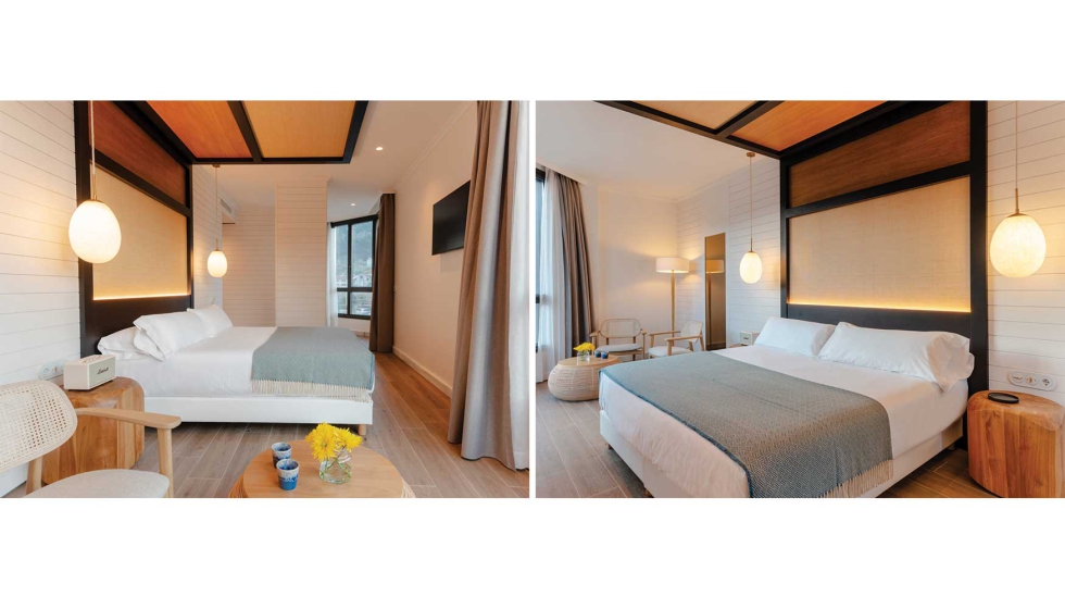 Las cortinas y enrollables desarrollados por la firma para el hotel trascienden su funci�n decorativa y se integran como elementos funcionales dentro...