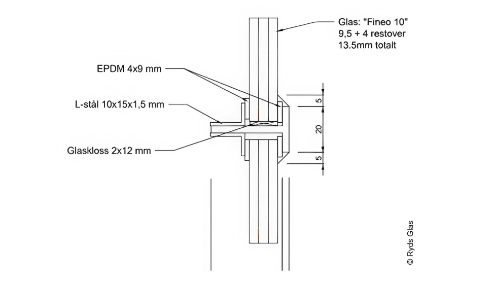 Croquis de la composici�n de la nueva fachada del aeropuerto de Bromma, en Suecia. Imagen: Ryds Glass