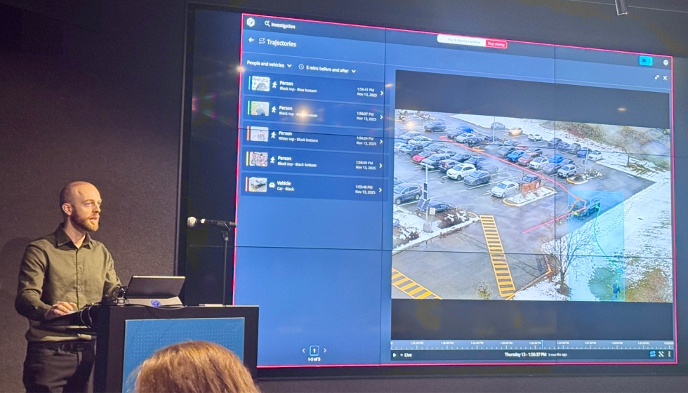 Laurent Villeneuve, senior manager, Product and Industry Marketing de Genetec, present� una demostraci�n centrada en resultados operativos...