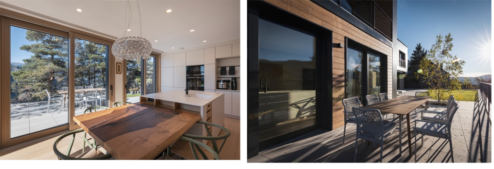 Los cerramientos de altas prestaciones se complementan con carpinter�a de madera recubierta de aluminio...