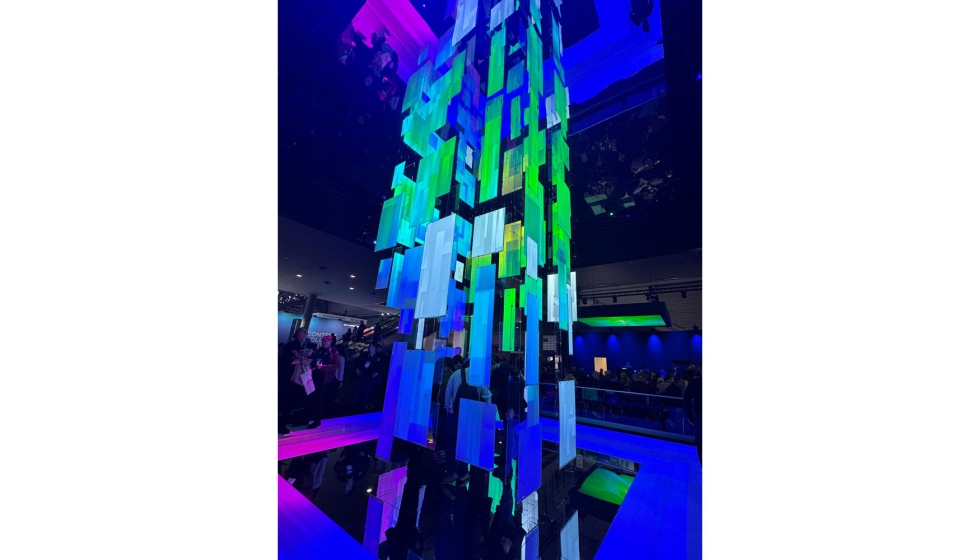 Detalle del mapping en el stand de Epson